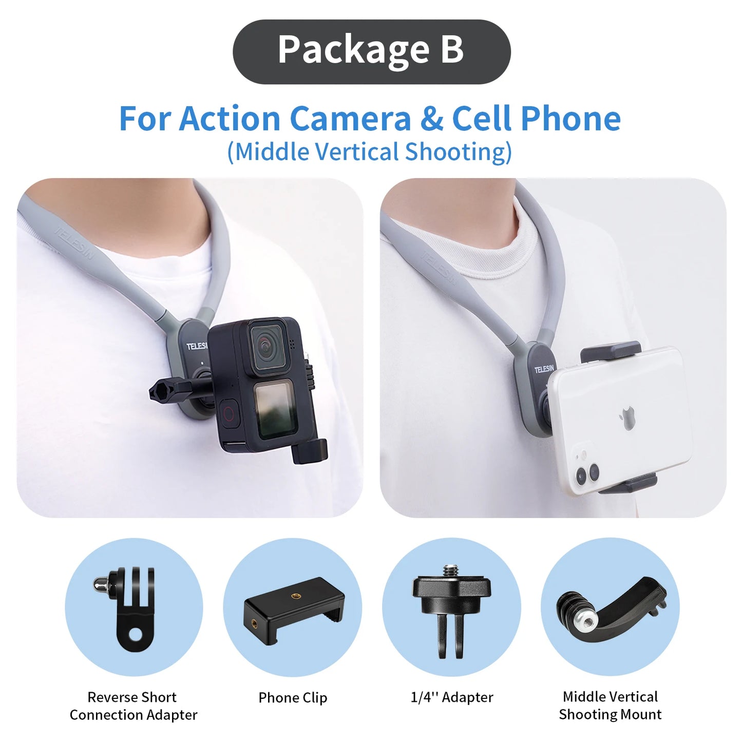 TELESIN Silicone Neck Hold Mount