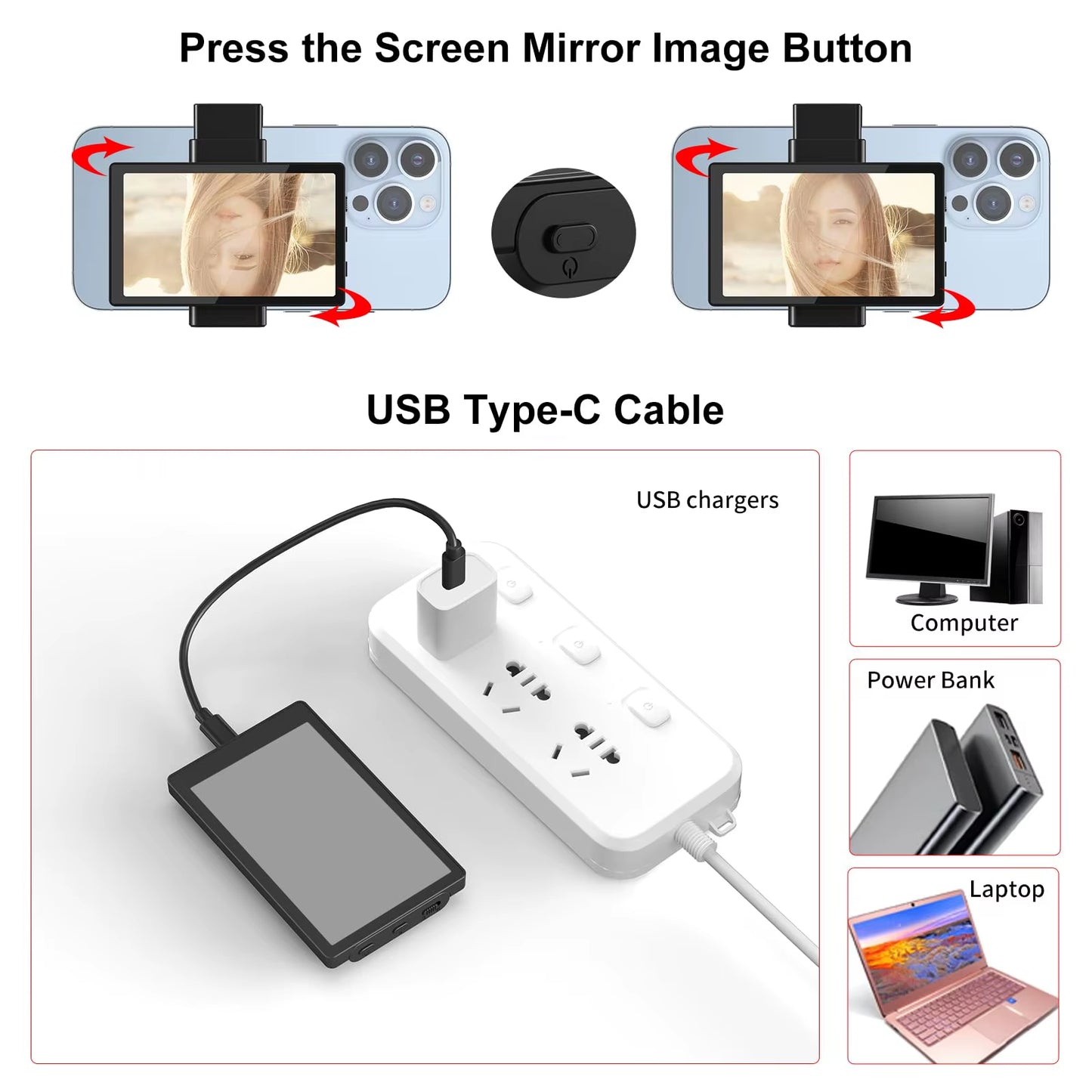 KINGMA Vlog Selfie Monitor Screen