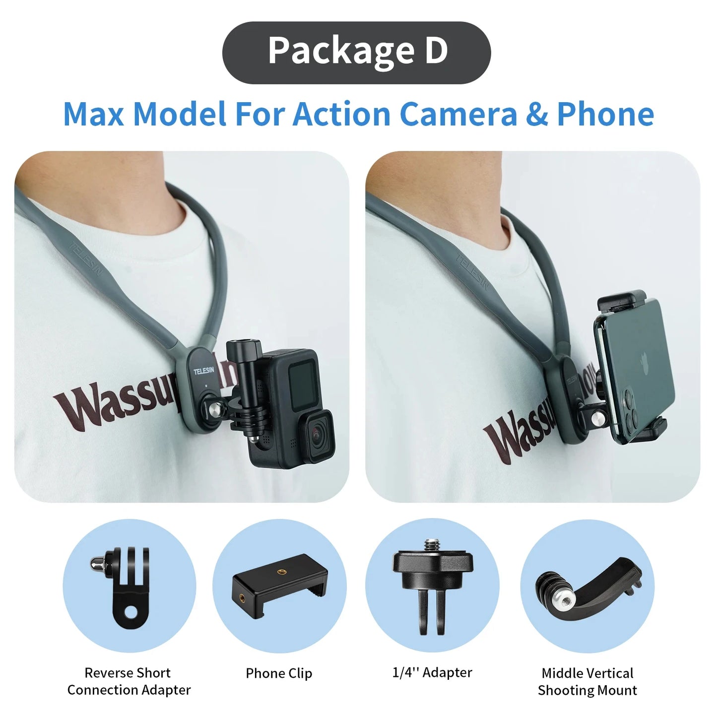 TELESIN Silicone Neck Hold Mount
