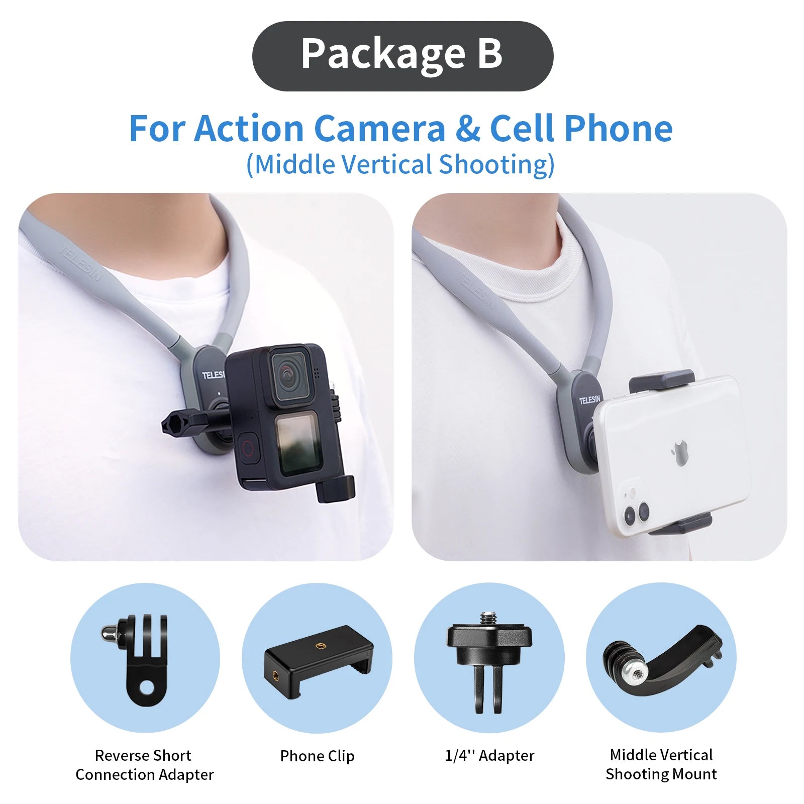 TELESIN Silicone Neck Hold Mount 