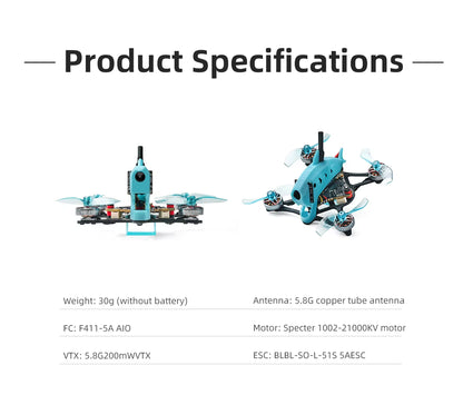 HGLRC Drashark 1.6 Inch F4 1S Toothpick FPV Racing Drone