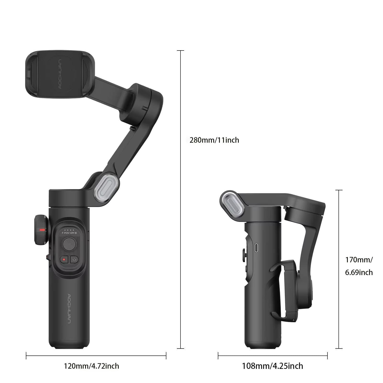 AOCHUAN 3-Axis Handheld Gimbal Stabilizer With Fill Light 
