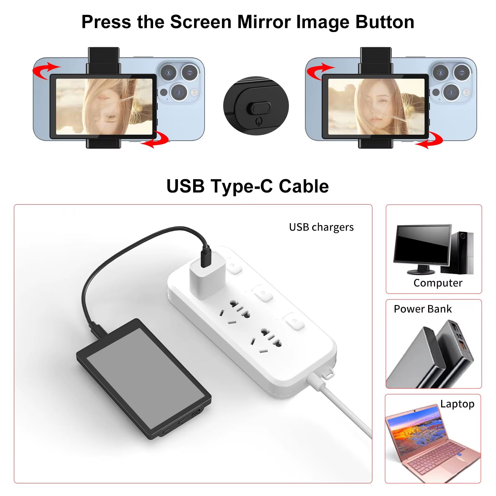 KINGMA Vlog Selfie Monitor Screen