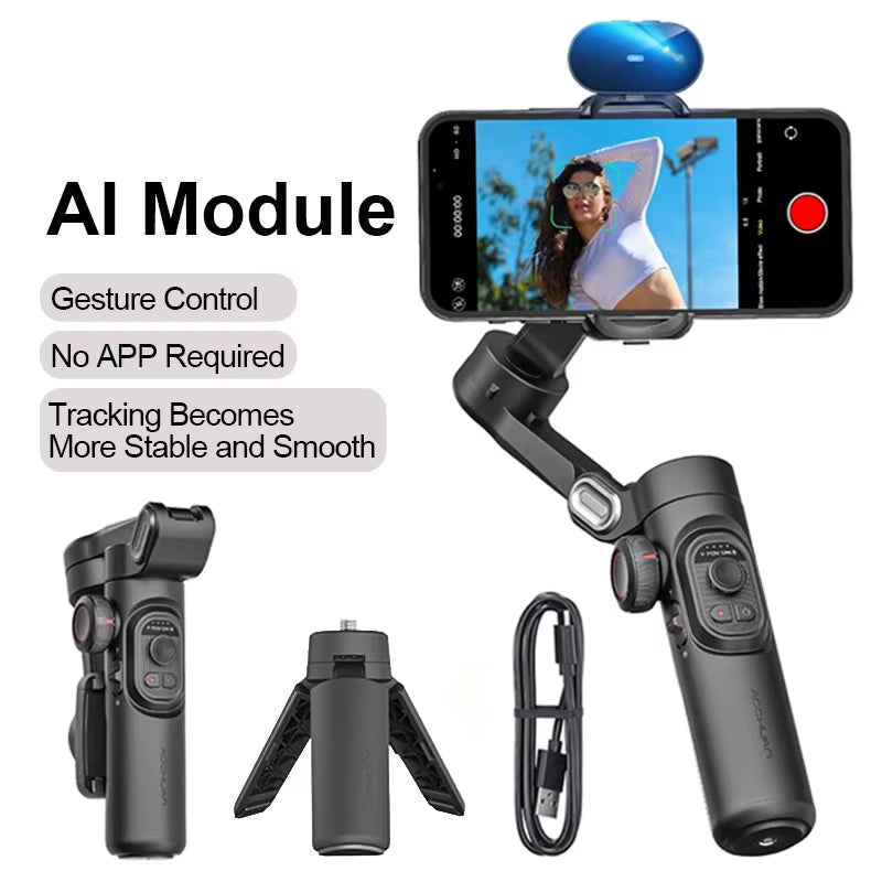 AOCHUAN 3-Axis Handheld Gimbal Stabilizer With Fill Light 