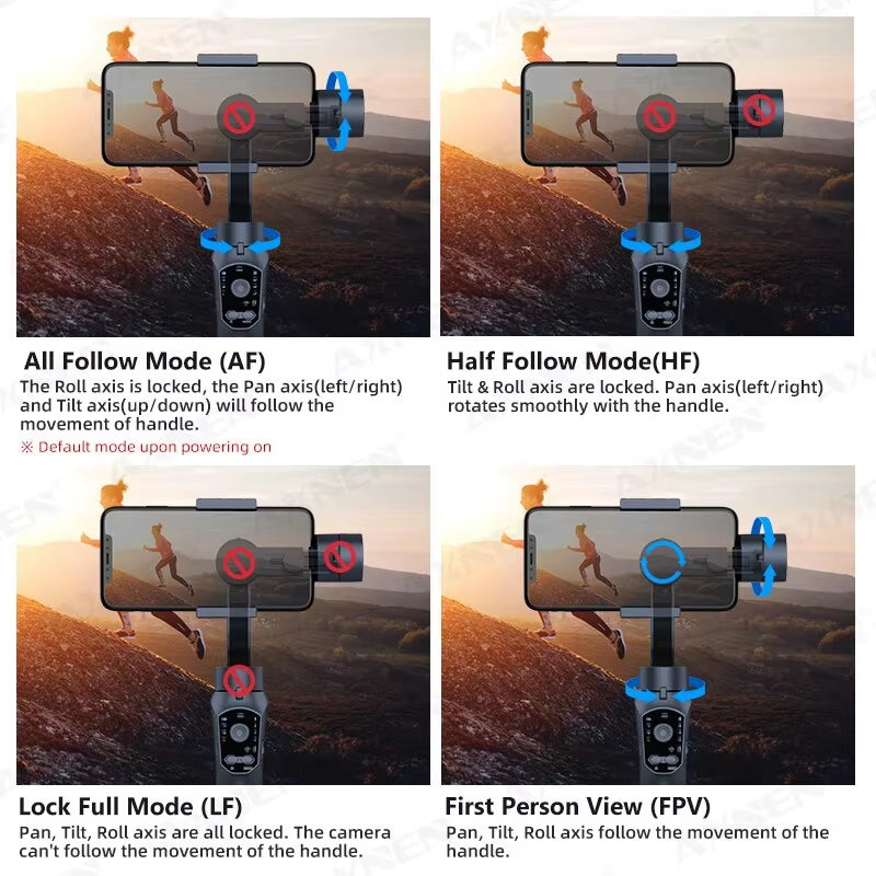 AXNEN F10 3-Axis Handheld Smartphone Gimbal Stabilizer